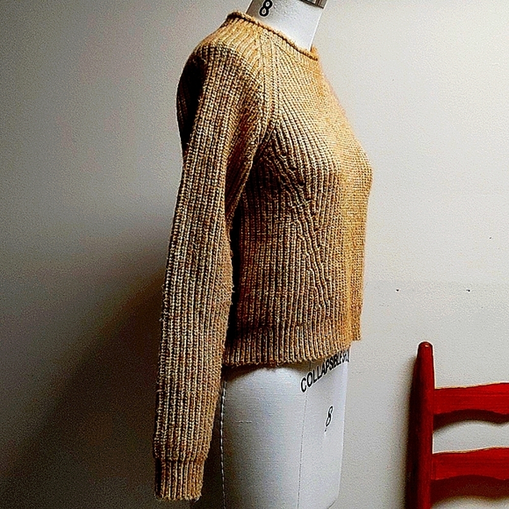 Pepin Tan Pullover Cropped Sweater S